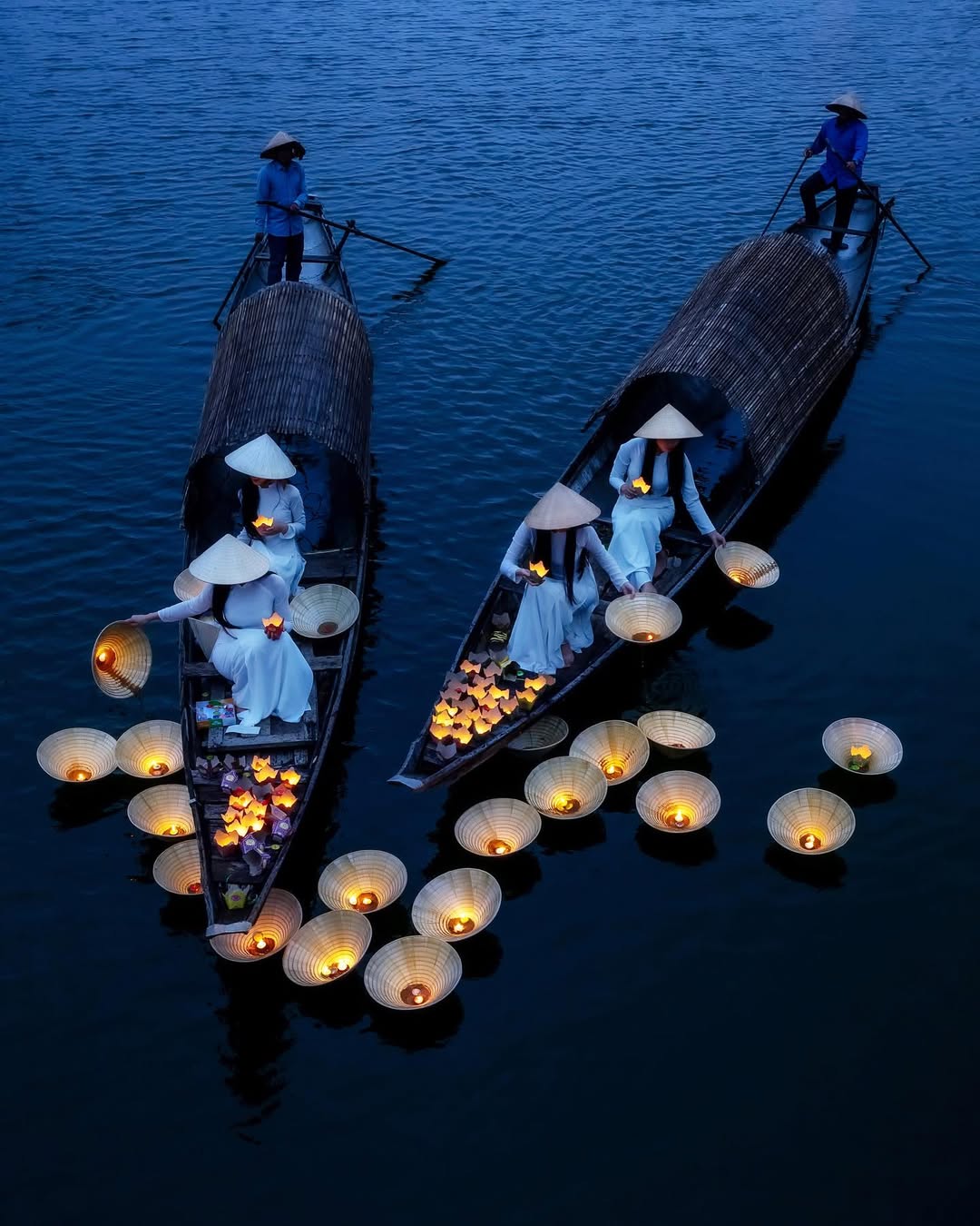 candle floating in hue